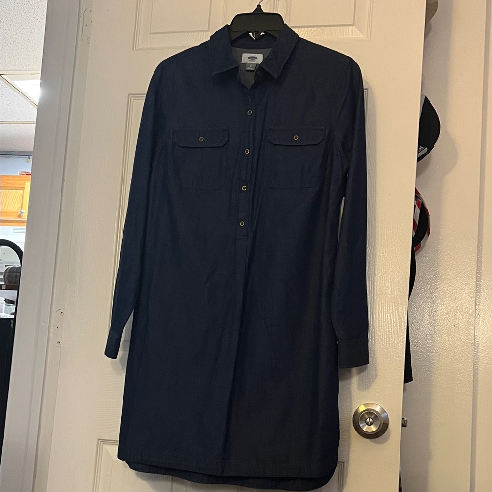 Old Navy Navy Blue Long Sleeve Dress